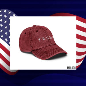 Red Trump Hat with Navy Embroidery Trump Baseball Cap