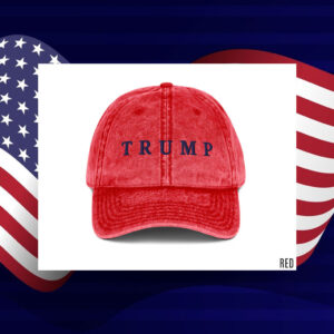 Red Trump Hat with Navy Embroidery Trump Baseball Cap