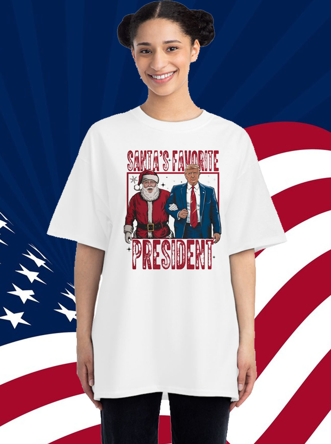 Santa's favorite president 2024 Humorous Trump Christmas T-Shirt