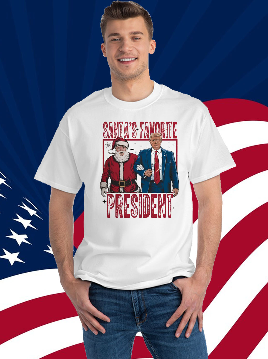 Santa's favorite president 2024 Humorous Trump Christmas T-Shirt