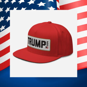 TRUMP 2024 MAGA Hat Embroidered Patch, Flat Bill Snap Back