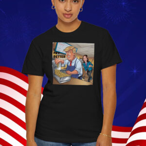 Trump Frying and Kamala Mopping Floor T-Shirt