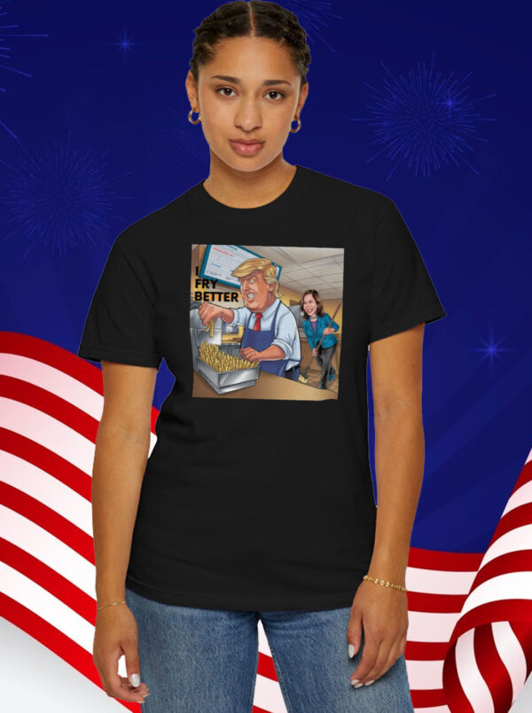 Trump Frying and Kamala Mopping Floor T-Shirt