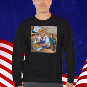 Trump Frying and Kamala Mopping Floor T-Shirt