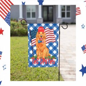 Trump Garden Flag Stand with Trump Golden Retriever Trump Flag