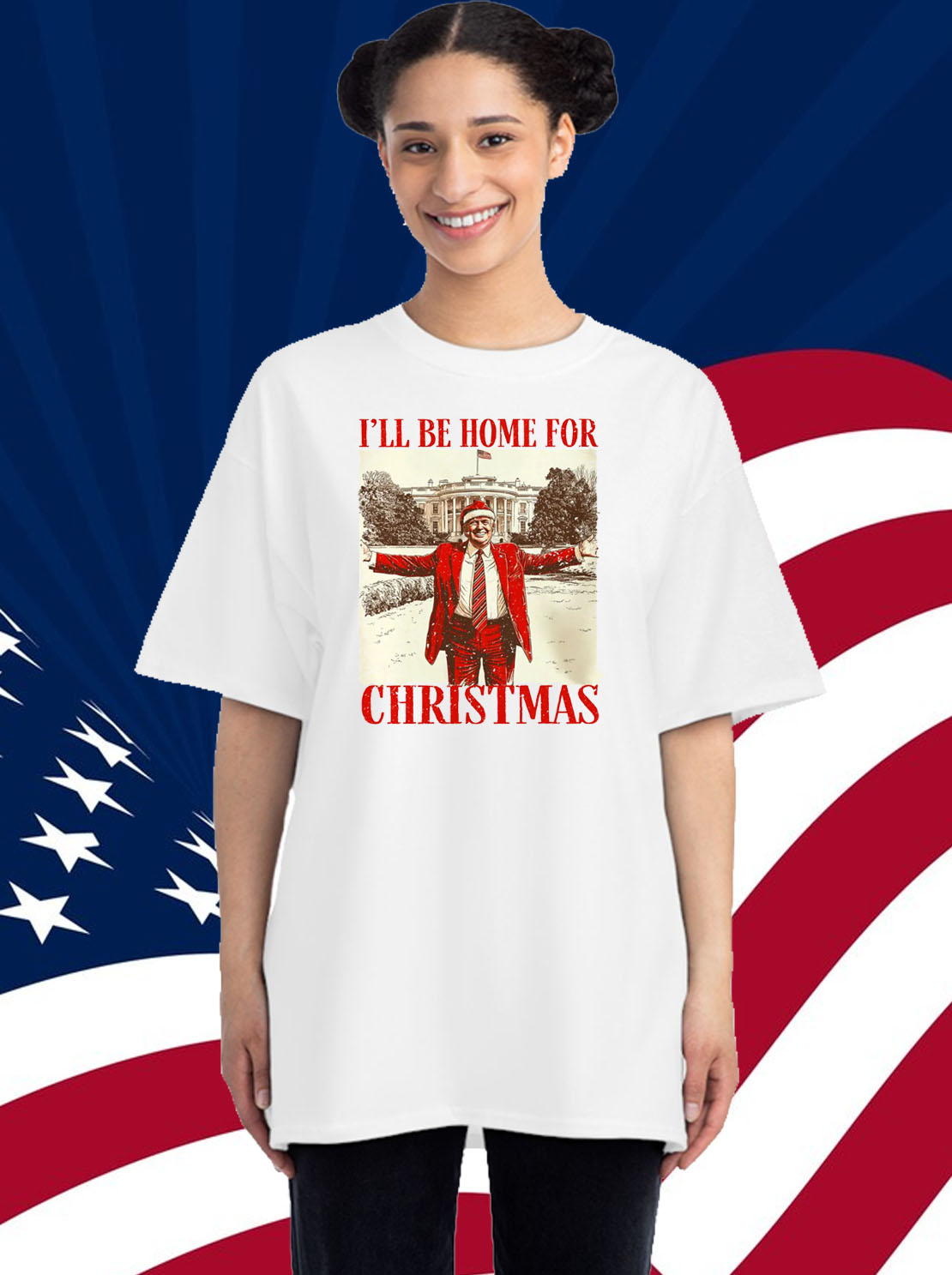 Trump I'll Be Home for Christmas T-Shirt