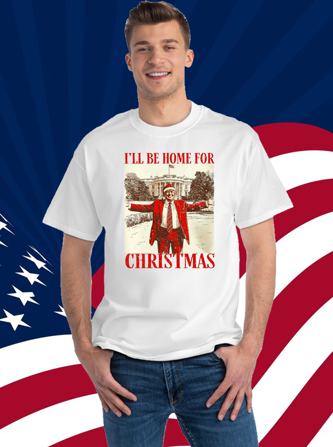 Trump I'll Be Home for Christmas T-Shirt