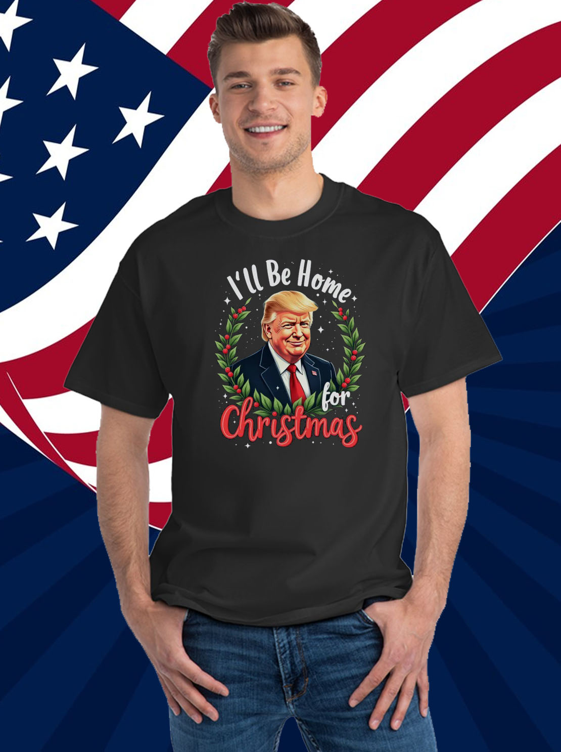 Trump I'll be Home for Christmas 2024 Shirt