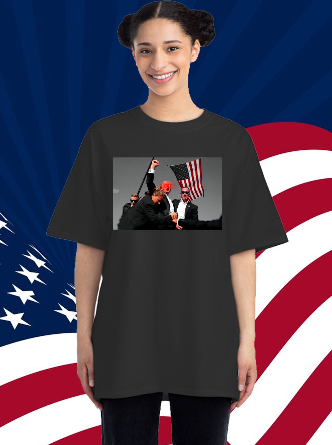 Trump Shot T-Shirt Top , Donald TRUMP 2024 Never Surrender Shirt