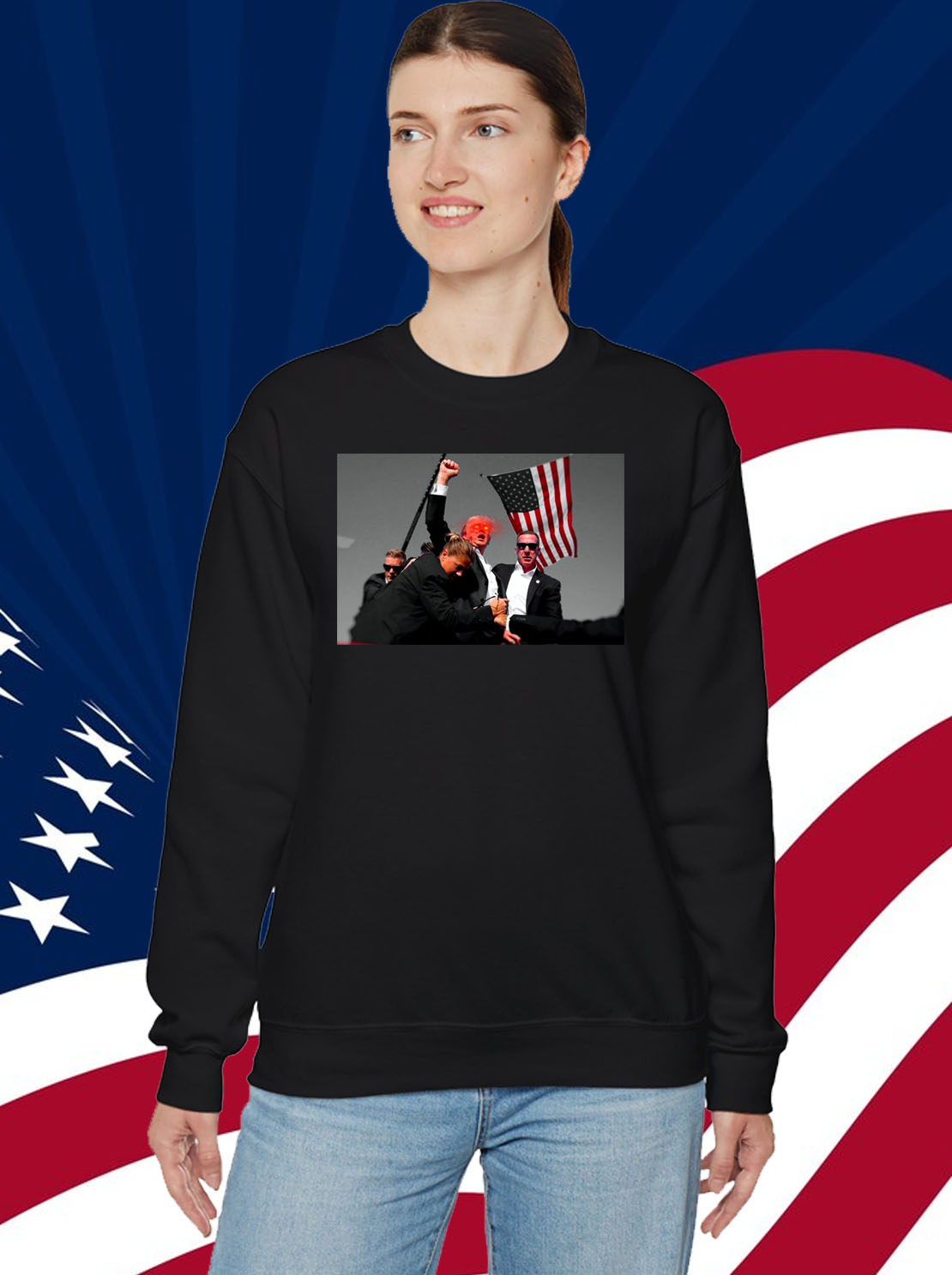 Trump Shot T-Shirt Top , Donald TRUMP 2024 Never Surrender Shirt