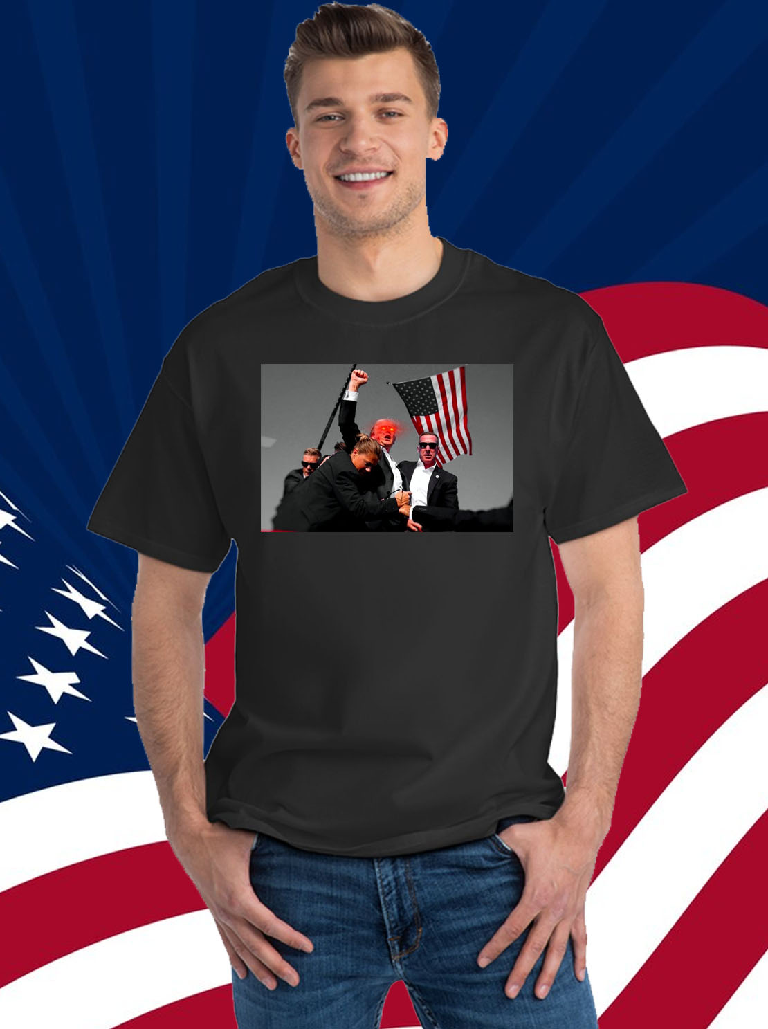 Trump Shot T-Shirt Top , Donald TRUMP 2024 Never Surrender Shirt