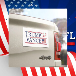 Trump Vance Bumper Sticker Magnet, Trump Vance 2024 Car Magnet, President Trump, MAGA, USA Flag, Election 2024, Republican Merch