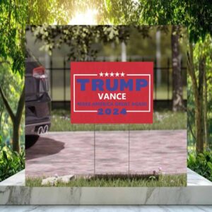 Trump Vance Make America Great Again 2024 For The People Red Yard Sign