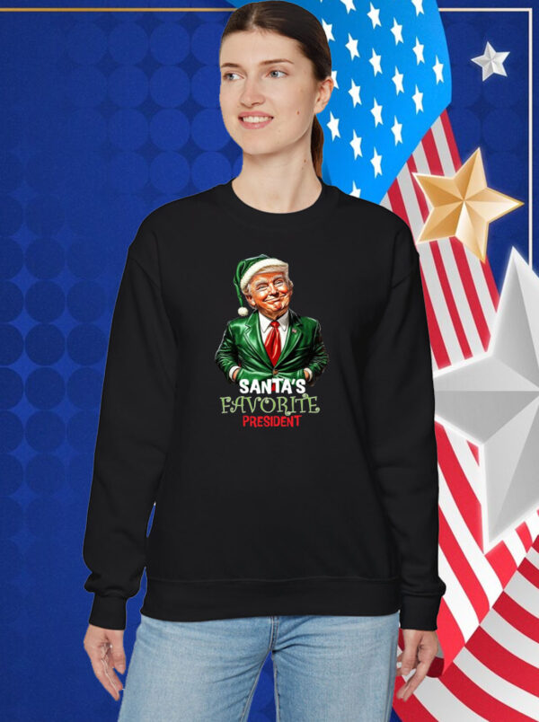 Trump as Santa's Favorite President - Humorous Trump Elf Christmas T-Shirt