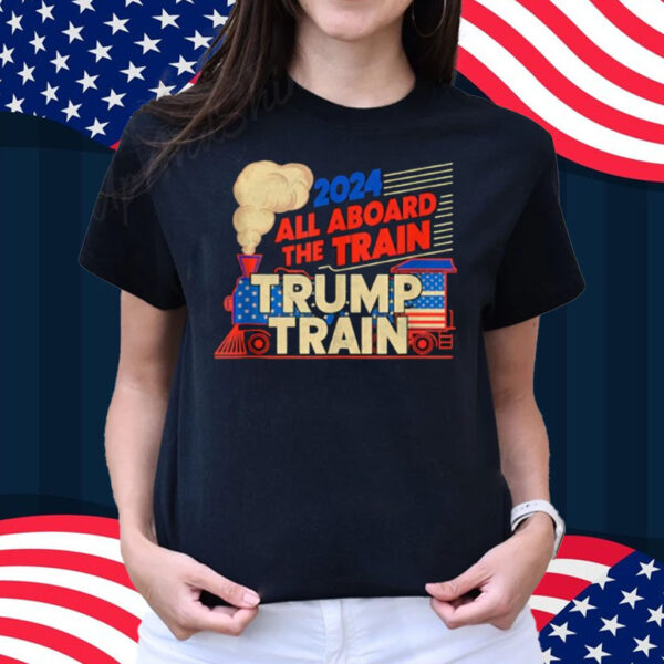 2024 All Aboard The Trump Train American Flag Shirt
