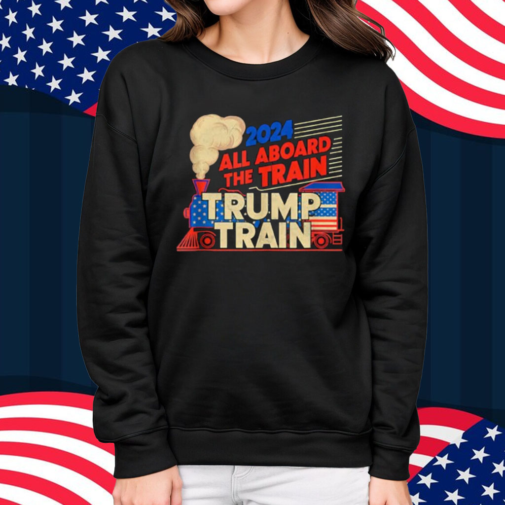 2024 All Aboard The Trump Train American Flag Shirt