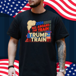 2024 All Aboard The Trump Train American Flag Shirt