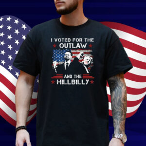 I Voted For The Outlaw And The Hillbilly Trump Vance 2024 T-Shirt