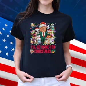 I'll Be Home For Christmas Funny Pets Dog Cat Xmas T-Shirt