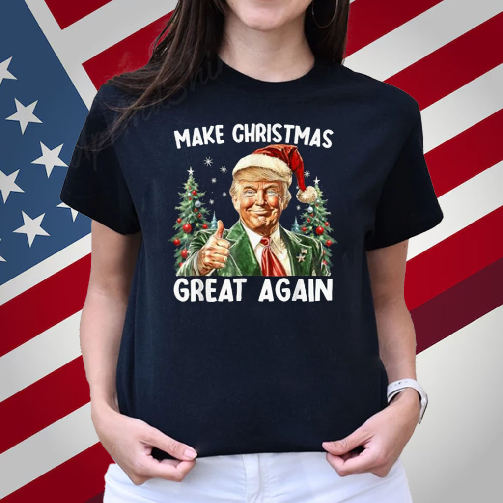 Make Christmas Great Again Funny Santa Trump 2024 Xmas Men T-Shirt