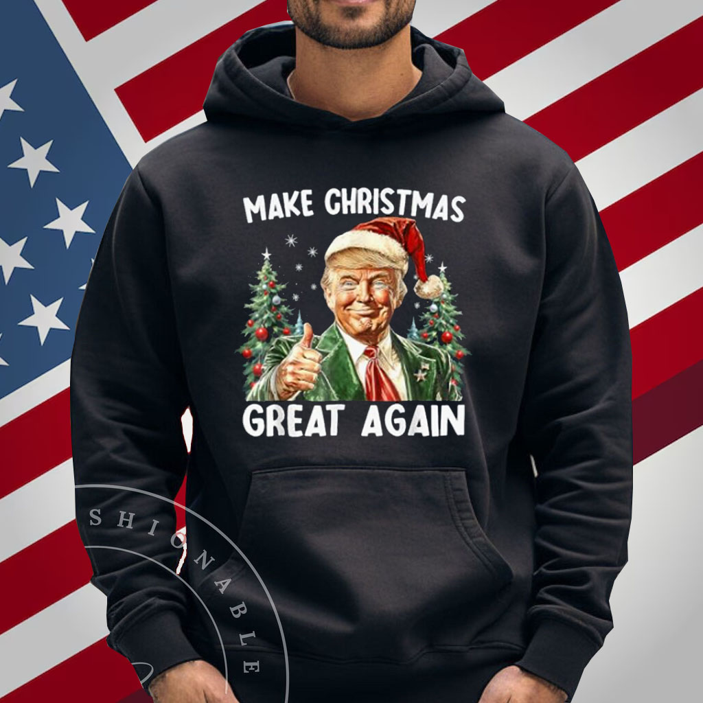 Make Christmas Great Again Funny Santa Trump 2024 Xmas Men T-Shirt