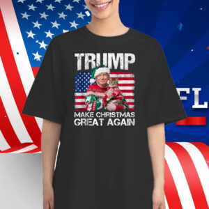 Make Christmas Great Again Santa Trump USA Flag Xmas T-Shirt