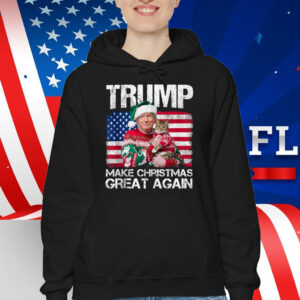 Make Christmas Great Again Santa Trump USA Flag Xmas T-Shirt