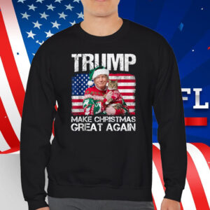 Make Christmas Great Again Santa Trump USA Flag Xmas T-Shirt