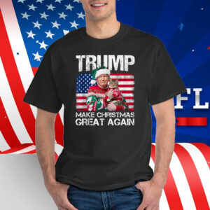 Make Christmas Great Again Santa Trump USA Flag Xmas T-Shirt