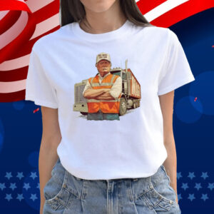 Trump With Garbage Truck, Humorous Trump Christmas T-Shirt