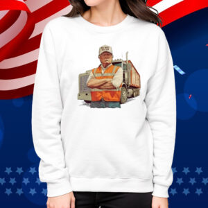 Trump With Garbage Truck, Humorous Trump Christmas T-Shirt