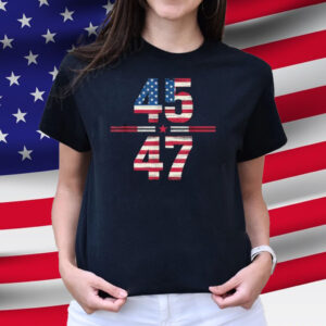 Trump Won 2024 45 47Th President Usa Flag 2025 T-Shirt