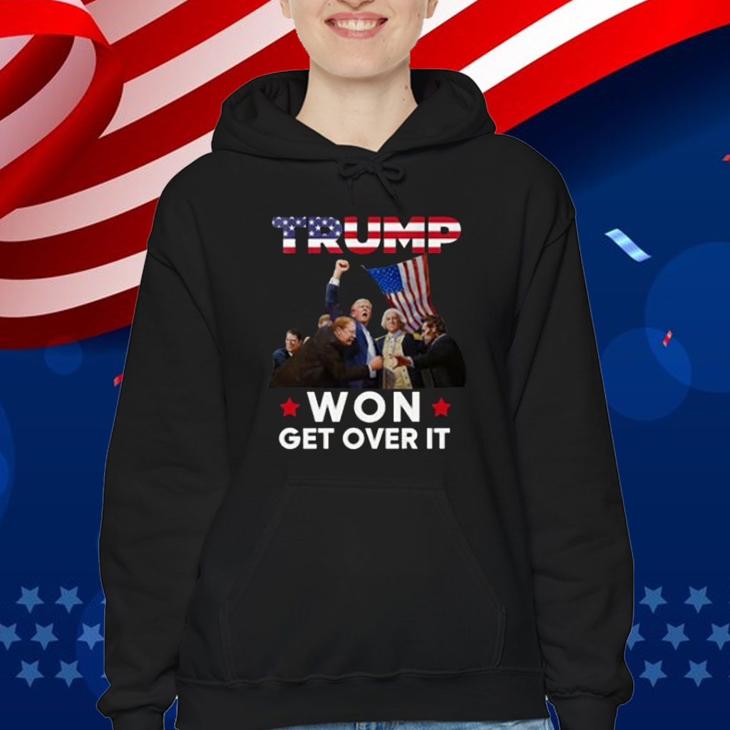 Trump Won Get Over It Funny USA Presidents US Flag T-Shirt