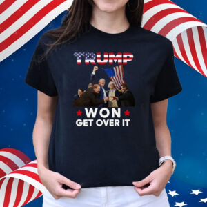Trump Won Get Over It Funny USA Presidents US Flag T-Shirt