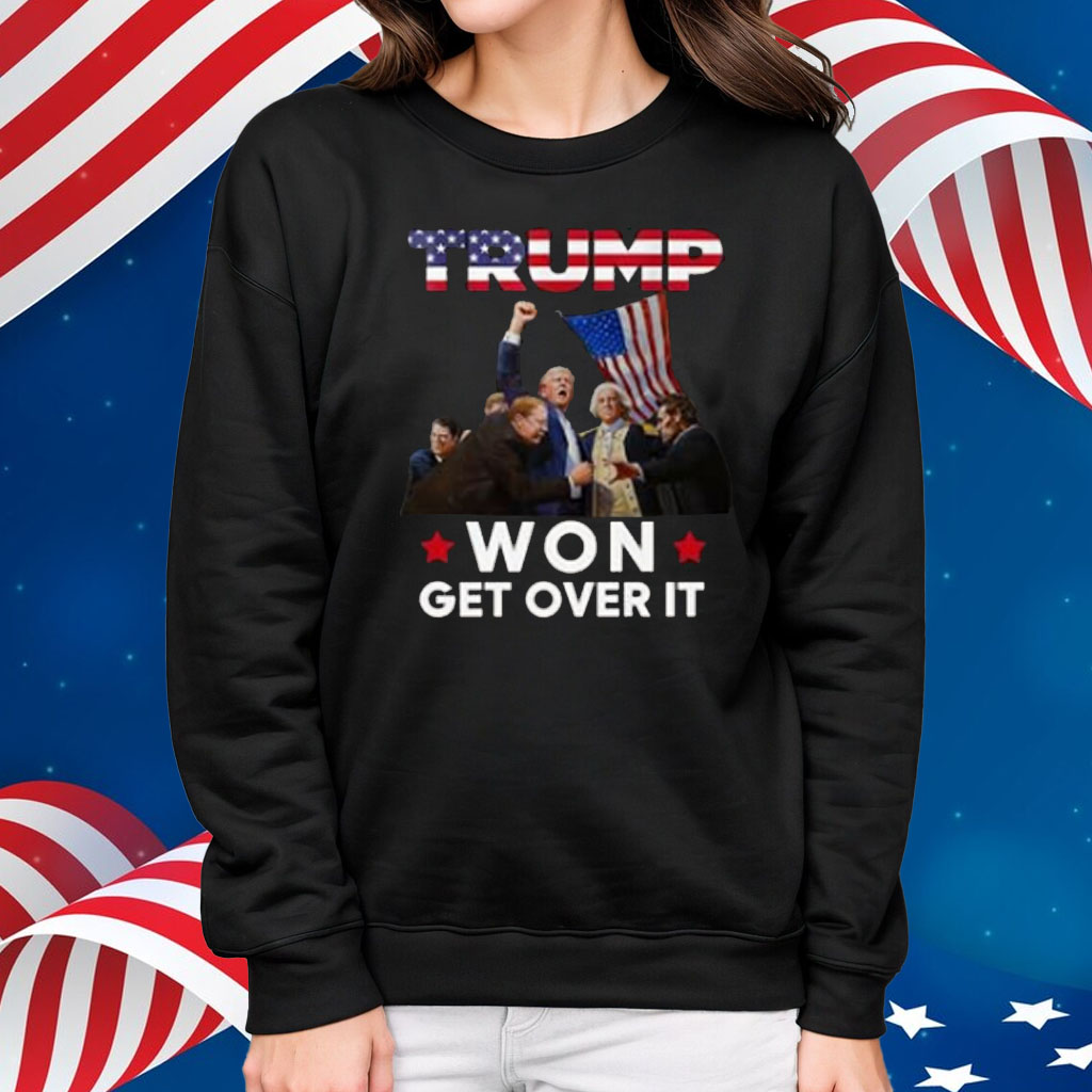Trump Won Get Over It Funny USA Presidents US Flag T-Shirt