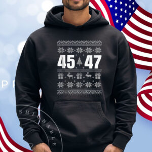 Ugly Sweater Christmas Matching Trump 2024 45 47 Shirt