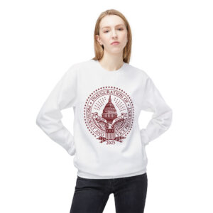 2025 Trump Inaugural Seal White Crewneck Fleece Sweatshirt