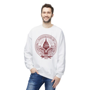 2025 Trump Inaugural Seal White Crewneck Fleece Sweatshirt