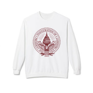2025 Trump Inaugural Seal White Crewneck Fleece Sweatshirt