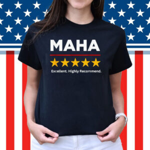America TRUMP Fight MAHA MAGA Dark DOGE 5 STAR Rating T-Shirt