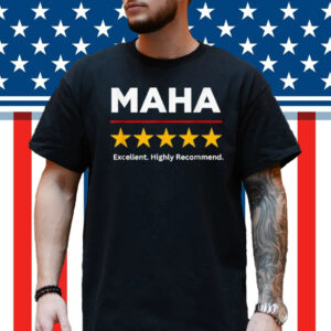 America TRUMP Fight MAHA MAGA Dark DOGE 5 STAR Rating T-Shirt