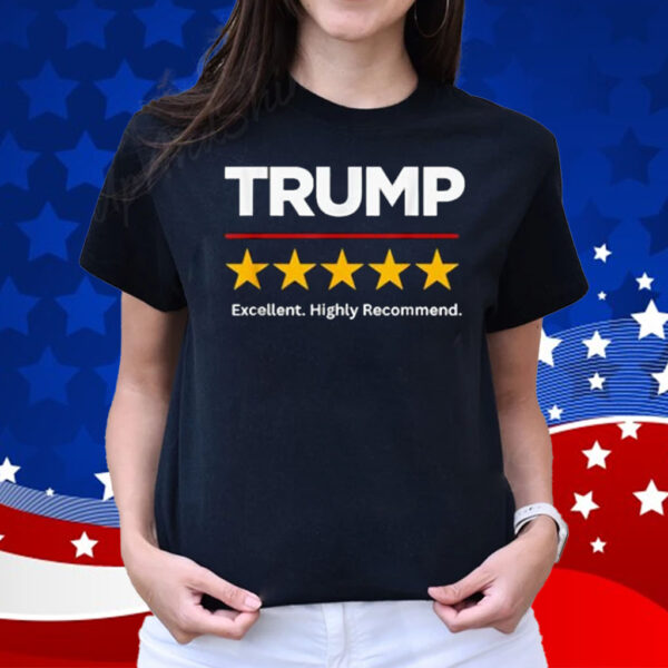 Funny! America TRUMP Fight MAHA MAGA Dark DOGE 5 STAR Rating T-Shirt