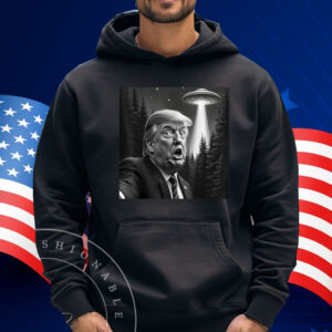 Funny Graphic Trump Selfie with UFOs Weird T-Shirt