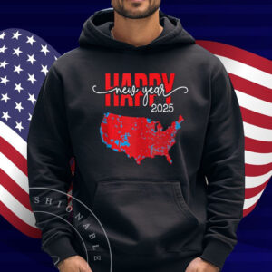 Happy New Year 2025 USA Election 2024 Red Map Trump Fans Shirt
