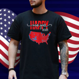 Happy New Year 2025 USA Election 2024 Red Map Trump Fans Shirt