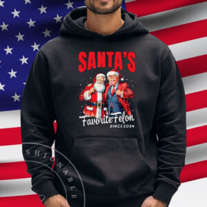 Santa's Favorite Felon Since 2024 Christmas Xmas Funny Trump T-Shirt