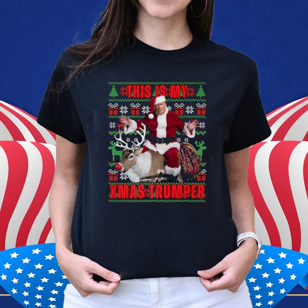 This Is My Christmas Trumper, Trump MAGA Pajamas Ugly 2025 T-Shirt