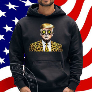 Trump Bitcoin Sunglasses Animal Print Suit Womens Mens MAGA T-Shirt
